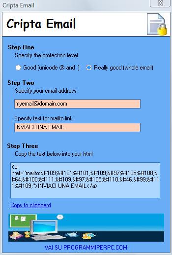 criptare indirizzo email