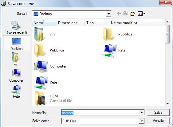 creare modulo contatto html