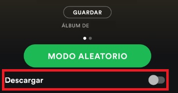  Come scaricare la musica Spotify dal cellulare "width =" 364 "height =" 191 "/> </p>
<p> Il primo passo da seguire per scaricare un tema Spotify è ovviamente <strong> inserire il file del disco </strong> che vogliamo avere sul nostro dispositivo mobile. Vedrai che apparirà un interruttore che con il messaggio <strong> "Scarica" ​​</strong>fai clic su di esso e l'intero disco verrà salvato nella memoria del tuo telefono. Semplice, vero? </p>
<h2> <strong> Come scaricare una singola canzone o una playlist da Spotify </strong> </h2>
<p> È probabile che, anche se ci piace molto un gruppo, <strong> non vogliamo scaricare un intero album </strong> sul nostro cellulare. In questi casi puoi sempre scaricare <strong> una singola canzone </strong> o semplicemente <strong> creare una playlist </strong> con le tue canzoni preferite e scaricarle tutte in una volta. Il metodo per scaricare sia una singola canzone sia un elenco di preferiti è esattamente lo stesso e lo descriviamo in dettaglio sotto queste righe. </p>
<p> <img decoding=