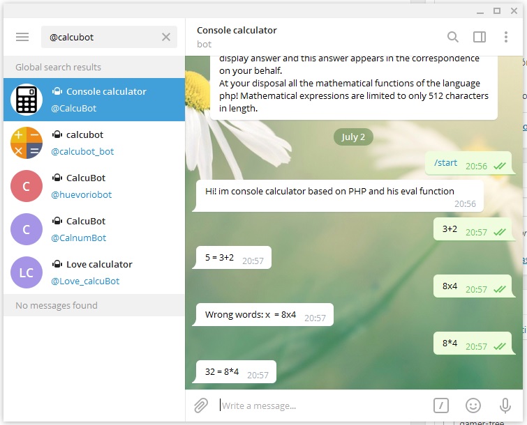  5 usi per Telegram oltre l'invio di messaggi "width =" 567 "height =" 458 "/> </p>
<h2> Connessione da PC a mobile </h2>
<p> Nel primo punto abbiamo parlato della facilità con cui Telegram deve inviare file; Ora facciamo un ulteriore passo avanti. Il trasferimento di immagini, video, documenti, ecc. Da uno smartphone a un PC a volte è un vero tedio, quindi Telegram può aiutarti in pochi secondi. Crea una chat con te stesso e vai (<strong> vai su "Contatti" e cerca il tuo numero di telefono </strong>questo è tutto). </p>
<p> D'ora in poi, qualsiasi file presente sul cellulare può essere inviato a quella chat e aperto su PC tramite Telegram per Windows. </p>
<h2> I canali di acquisto </h2>
<p> Mentiremmo se ti dicessimo che usiamo Telegram per inviare messaggi soprattutto. Siamo spiacenti, ma non è così: lo usiamo soprattutto per essere a conoscenza di offerte e sconti. </p>
<p> Il servizio di messaggistica ha <strong> migliaia di canali aggiornati con occasioni, promozioni, ecc. </strong>in qualsiasi campo tu desideri. Ci sono libri, videogiochi, moda, film e molti altri. Non appena consumi cultura, con i canali risparmierai decine di euro, credici. </p>
<p> <img decoding=