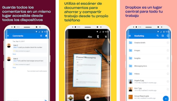  Interfaccia Dropbox per Android "larghezza =" 589 "altezza =" 335 "/> </p>
<p> Se Drive non ti colpisce o semplicemente non vuoi avere tutti i tuoi file e dati associati al tuo account Google, ti consigliamo di scegliere <strong> Dropbox </strong>. </p>
<p> Questa azienda è stata pioniera nel cloud e offre un servizio eccellente con una protezione totale <strong> dei nostri dati </strong>. Dropbox ti consente di creare <strong> backup </strong>accedere ai nostri file indipendentemente da dove ci troviamo e persino <strong> caricare automaticamente tutte le fotografie </strong> che prendiamo nel nostro album nel cloud. Sebbene l'applicazione offra un servizio a pagamento, puoi anche scegliere di utilizzare la sua versione gratuita <strong> </strong> e lo spazio di archiviazione di 2 GB. </p>
<p><!-- Start shortcoder --> </p>
<p class=