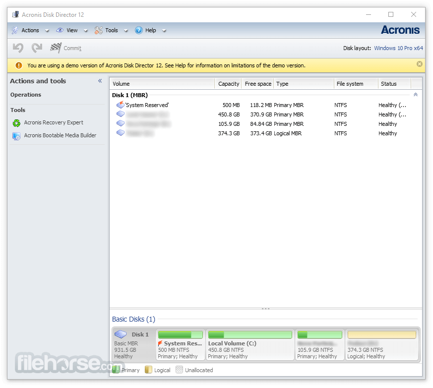 Programma Acronis Disk Director 12 Build 12.0.96 Download per Windows