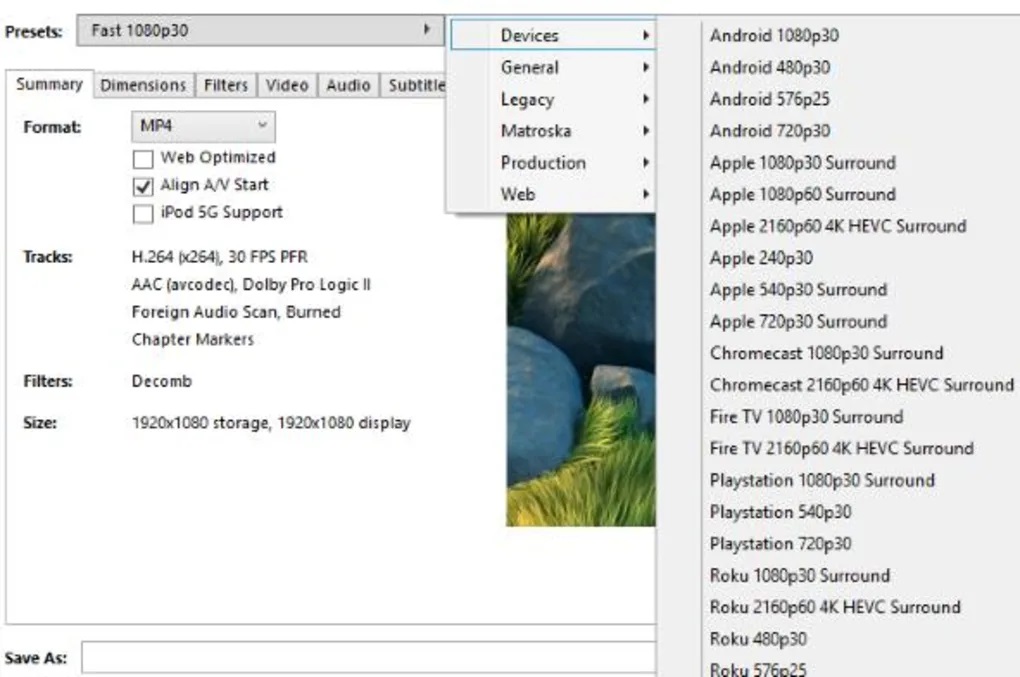 https://www.totasoftware.com/wp-content/uploads/2020/05/_835_www.softonic.com "width =" 1020 "height =" 677 "/> </p>
<p> Come con Format Factory, non lasciarti ingannare dalla sua interfaccia di altri tempi, poiché <strong> Handbrake </strong> ha tutto il necessario per rendere la conversione di un video non un lavoro ingrato. Questo programma disponibile sia per Windows che per MacOS e Linux incorpora i principali codec sul mercato, in modo che sia l'input che l'output dei file video non abbiano problemi nel mercato degli encoder (e questo è sempre una gioia). </p>
<p> Nota che nelle opzioni del programma puoi cambiare valori come il peso massimo che ti aspetti nel file (in modo che la qualità del file si adatti ai tuoi parametri), il bitrate medio o anche la qualità costante media che desideri video in questione. Allo stesso modo, incorpora anche altri dettagli succosi, vedi la possibilità di aggiungere sottotitoli, dividere la clip in capitoli o regolare il formato risultante su una piattaforma specifica (in modo che i valori siano già definiti). Tutto sommato e renderà il tuo compito più semplice, te lo assicuriamo. </p>
<p><!-- Start shortcoder --> </p>
<p class=