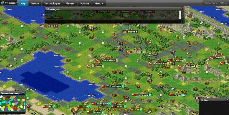  Freeciv "width =" 600 "height =" 302 "/> </p>
<p> <strong> Freeciv </strong> è la <strong> versione gratuita di Civilization </strong>la saga di strategia di Sid Meier di lunga data e acclamata. In esso dovrai costruire la tua civiltà da zero e condurla alla gloria. Per fare questo dovrai fondare città, far progredire la cultura, creare un esercito e gradualmente ottenere sempre più territorio. La versione di Freeciv per browser funziona perfettamente e grazie ad essa puoi giocare con i tuoi amici sia in <strong> in tempo reale </strong> che con l'interessante opzione <strong> di fare un turno al giorno </strong>. </p>
<p> <strong> PLAY FREECIV </strong> </p>
<p> Se lo desideri, esiste anche una versione scaricabile dello stesso gioco, puoi scaricarla sotto queste righe. </p>
<p class=