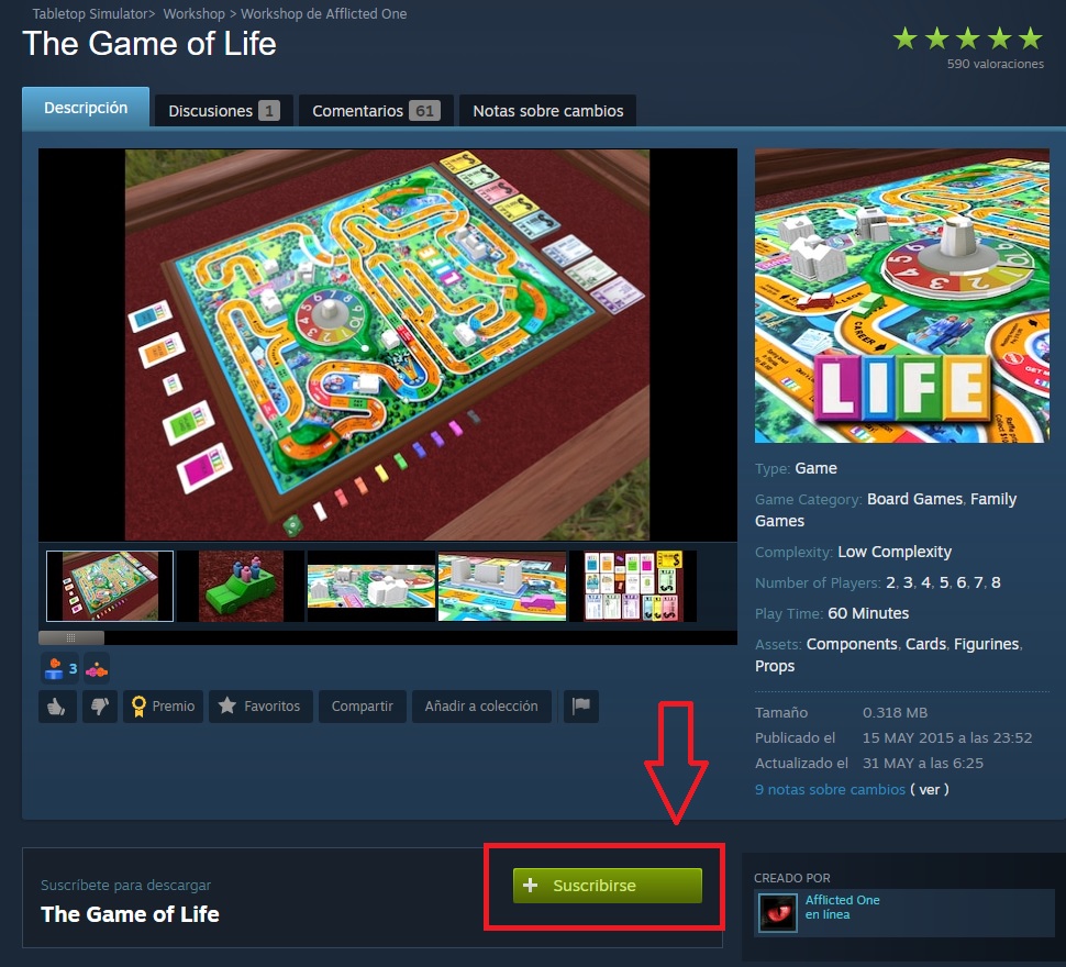  Come scaricare una mod da Steam Workshop "width =" 600 "height =" 544 "/> </p>
<p> Dopodiché, vai su Tabletop Simulator e gioca a un gioco come host, quindi seleziona l'opzione <strong> «workshop» </strong> e fai clic sulla mod che desideri utilizzare per il tuo gioco. È così facile! </p>
<h3> <strong> Dal file di gioco </strong> </h3>
<p> Anche l'installazione di una mod per Tabletop Simulator da un file scaricato è molto semplice. Per prima cosa salva il file mod sul tuo disco rigido e, una volta scaricato, spostalo in <strong> "Documents  My Games  Tabletop Simulator  Salva" </strong>. Una volta in Tabletop Simulator, carica il gioco salvato del mod scaricato e sei pronto per divertirti. </p>
<h2> <strong> I migliori mod del simulatore da tavolo </strong> </h2>
<h3> <strong> UNO </strong> </h3>
<p> <img decoding=
