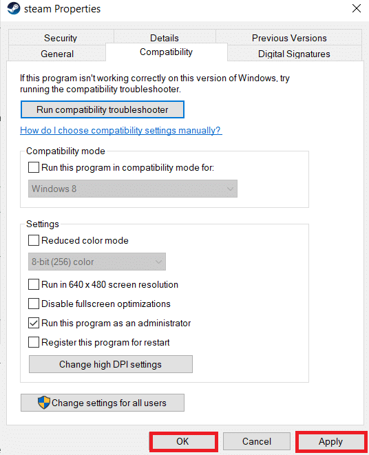 Opzioni Applica e OK. Come andare a schermo intero su Windows 10