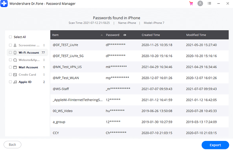 conferma le tue password ios